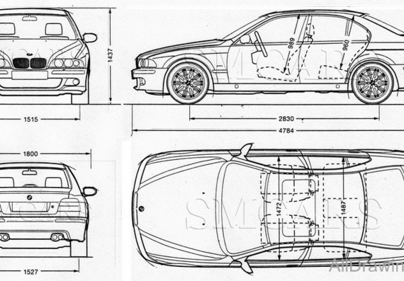 BMW M5 E39 (БМВ М5 Е39) - чертежи (рисунки) автомобиля